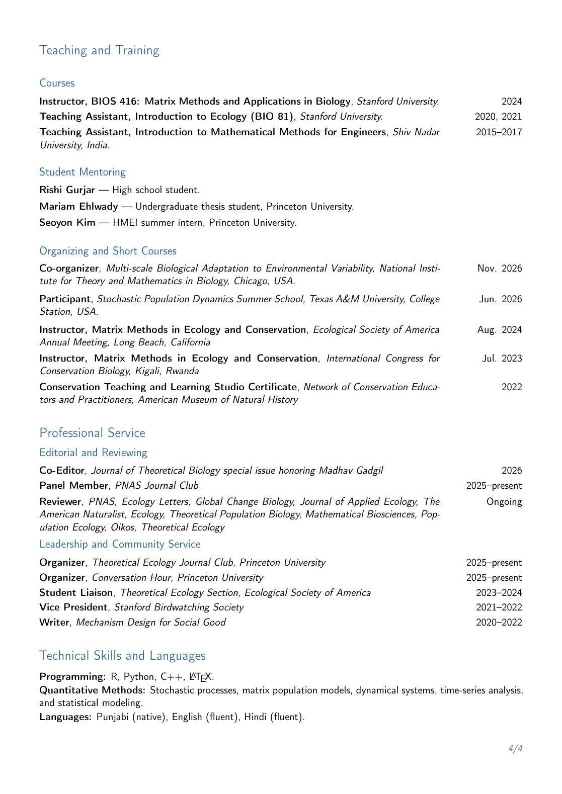 Harman Jaggi CV, page 4 of 4